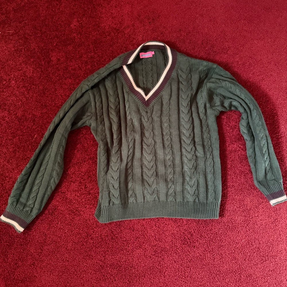 Edikted Amoret oversized green cable sweater Xs - Picture 4 of 5